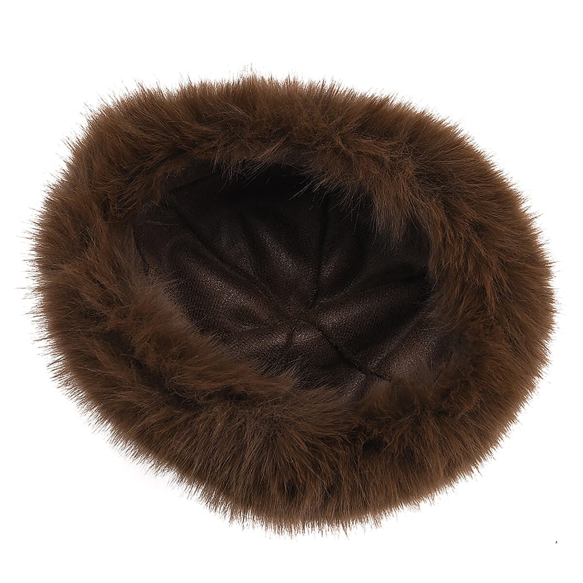  Tamsy Brown Solid Bucket Fur Hat Set with Bag image number 5