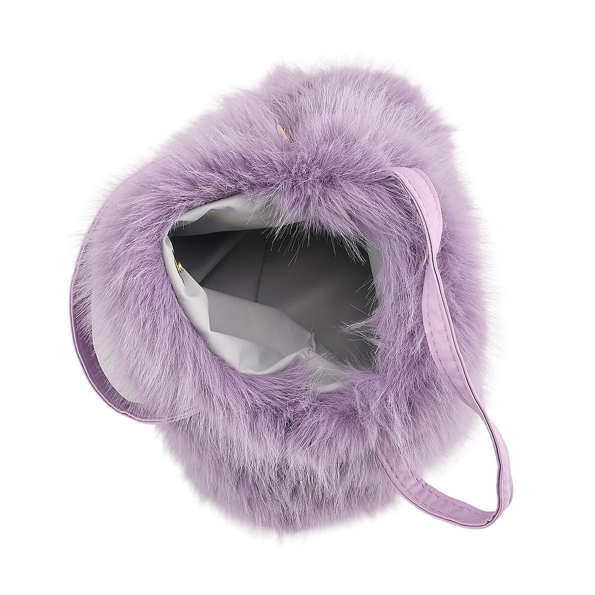  Tamsy Purple Solid Bucket Fur Hat Set with Bag image number 2