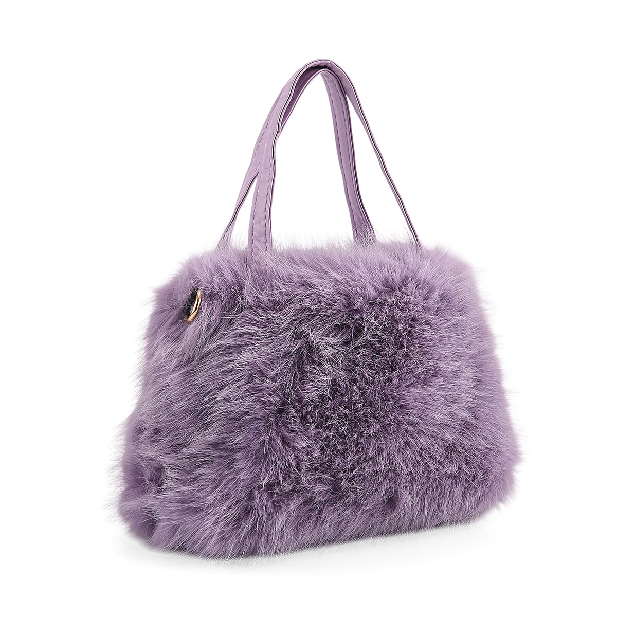  Tamsy Purple Solid Bucket Fur Hat Set with Bag image number 3