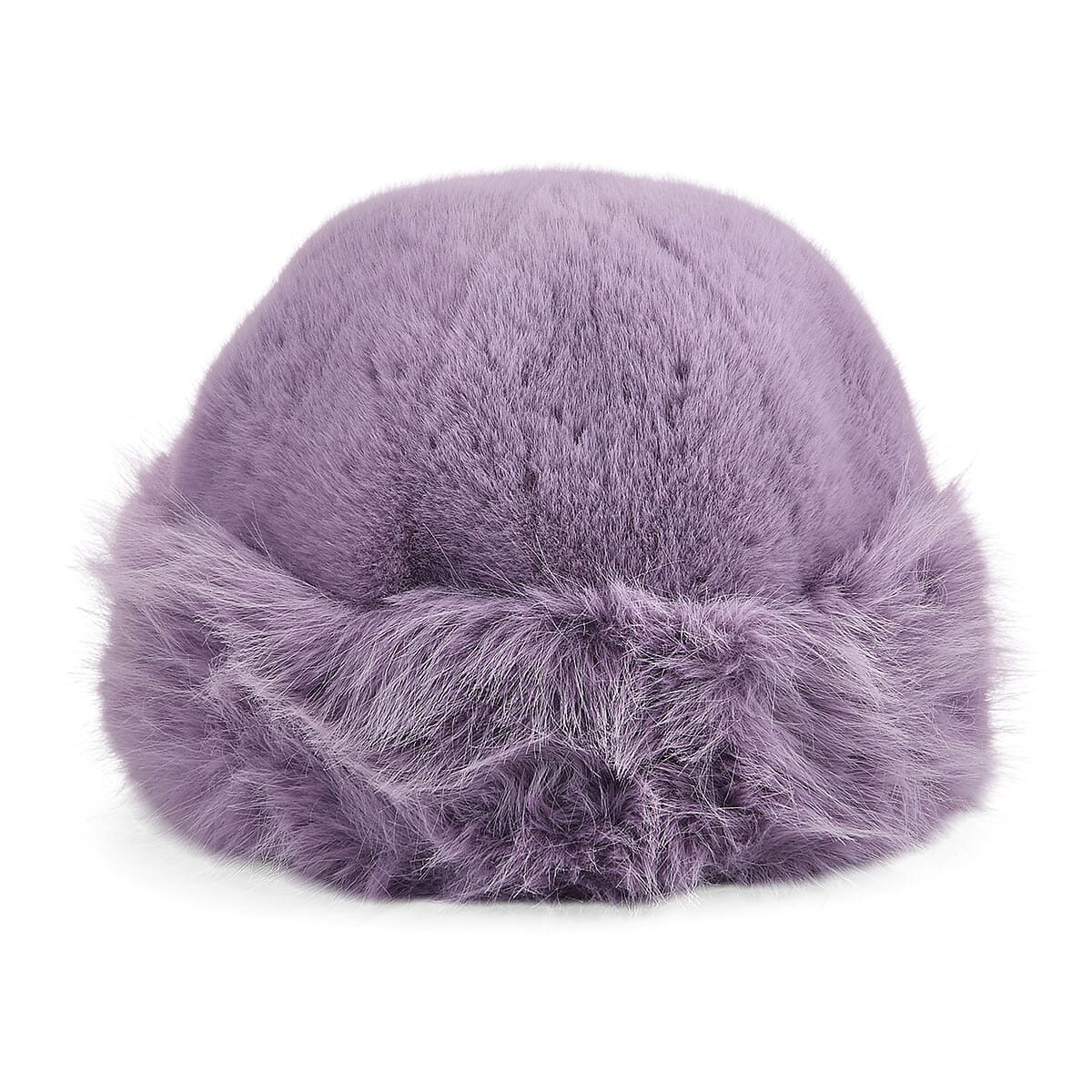  Tamsy Purple Solid Bucket Fur Hat Set with Bag image number 4