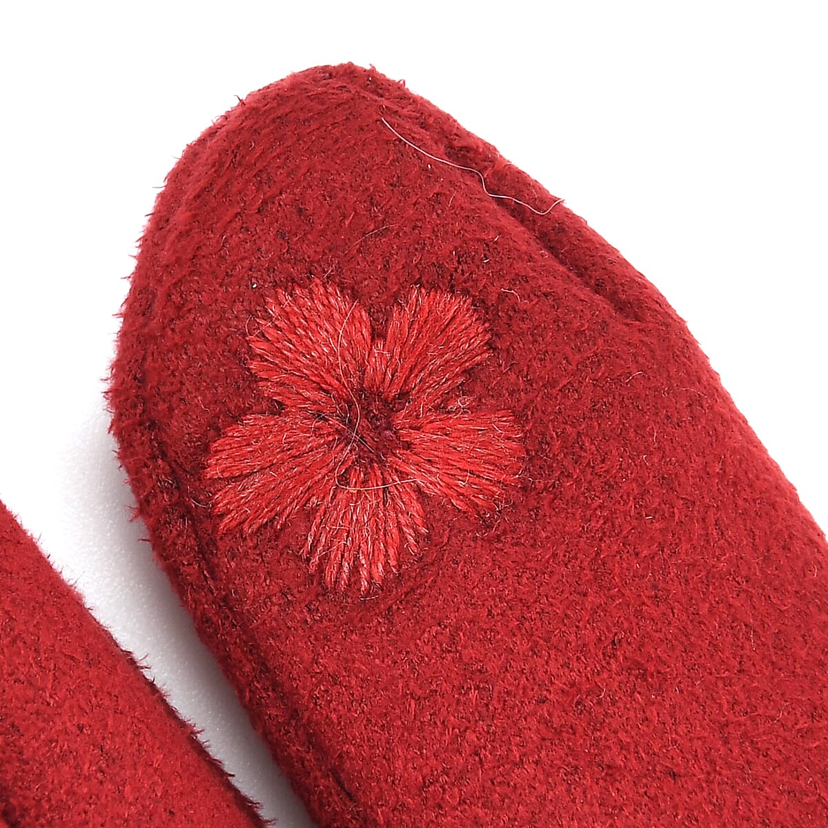 Tamsy Wine Faux Fur Gloves with Screen Touch Function image number 4