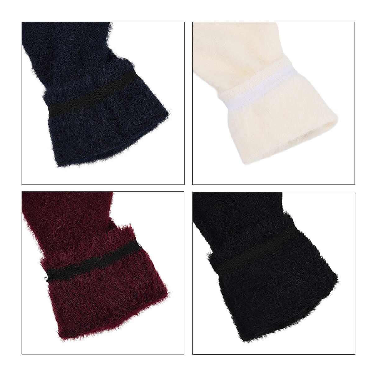 Tamsy Black Polyester, Crystal Set of 4 Pair Socks image number 6