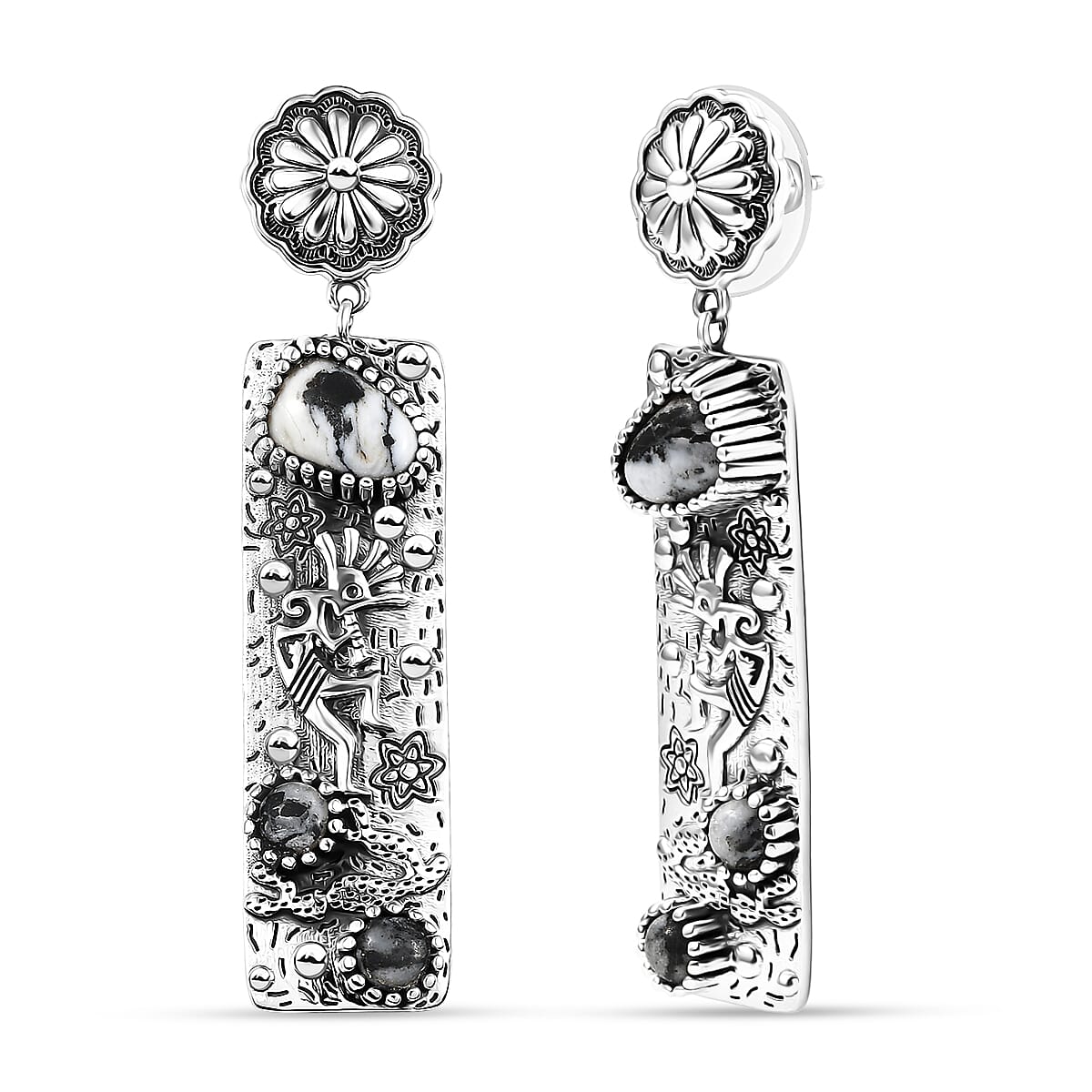 D'Joy Artisan Crafted White Buffalo 4.50 ctw Earrings in Sterling Silver  image number 0