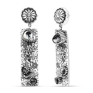 D'Joy Artisan Crafted White Buffalo 4.50 ctw Earrings in Sterling Silver 