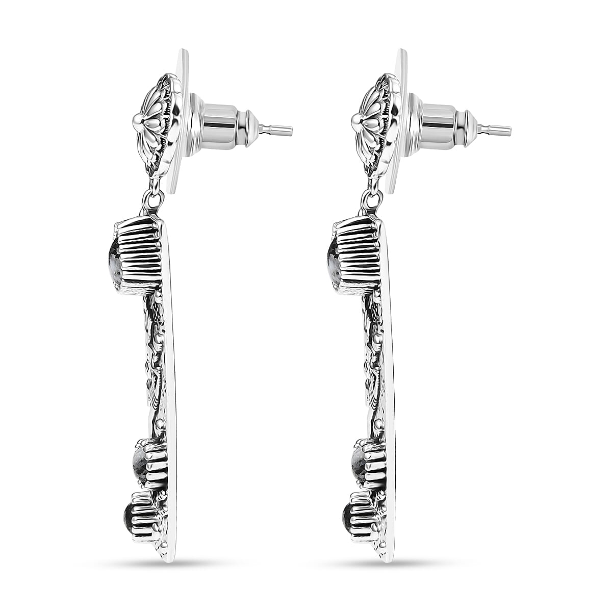 D'Joy Artisan Crafted White Buffalo 4.50 ctw Earrings in Sterling Silver  image number 3