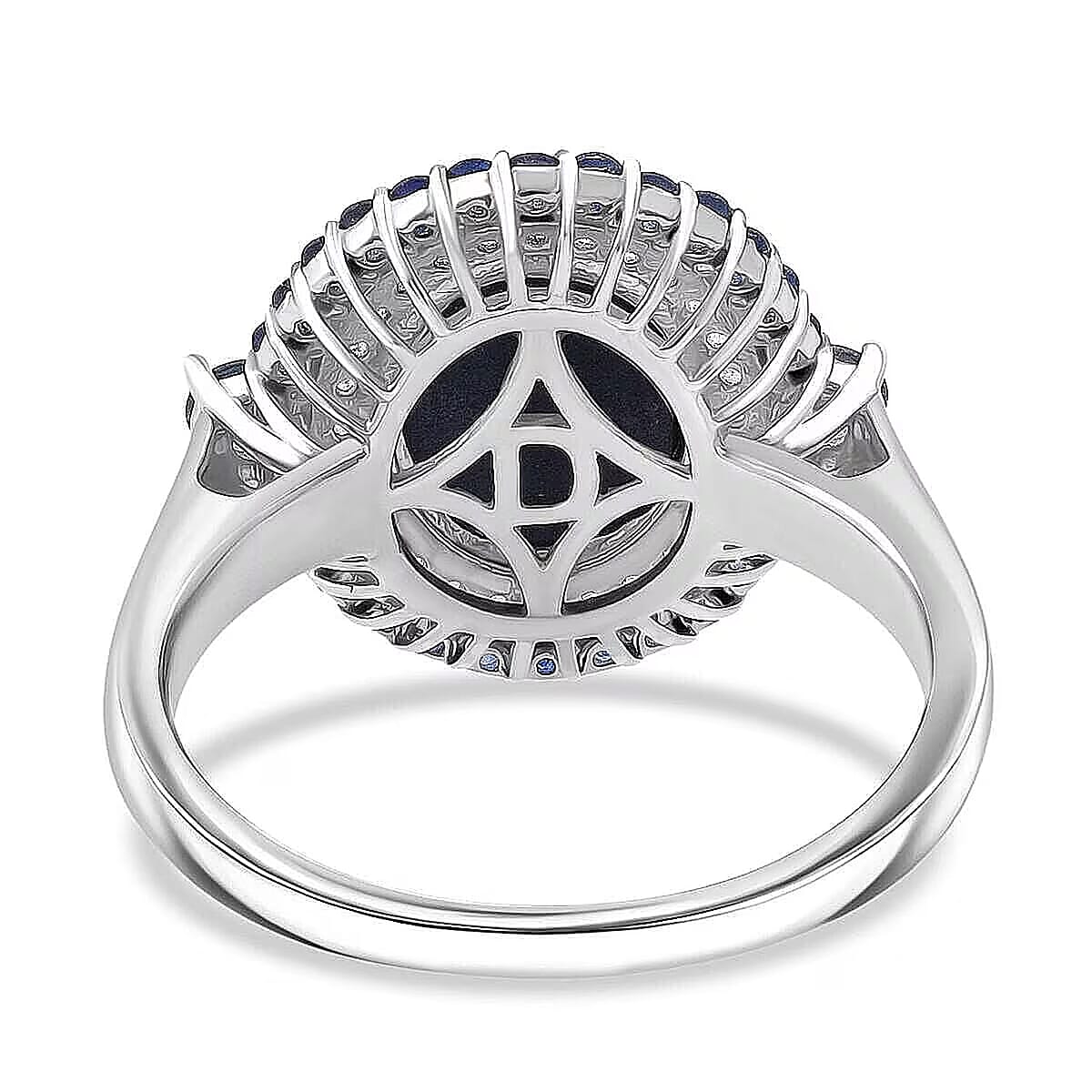 D'Joy Blue Star Sapphire, Multi Gemstone Ring in Rhodium Over Sterling Silver 5.75 ctw (Size 11.0) image number 6