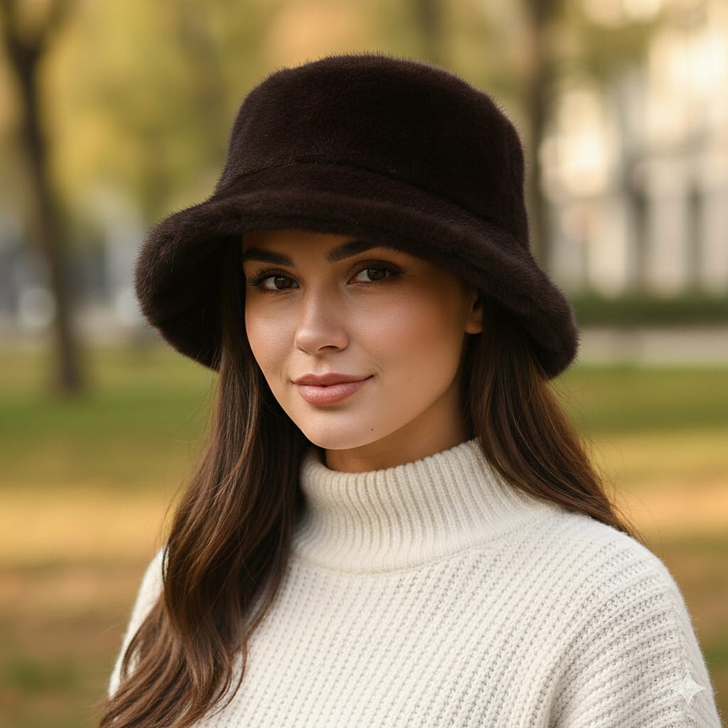 Tamsy Brown Faux Mint Hat (22.8-23.6)