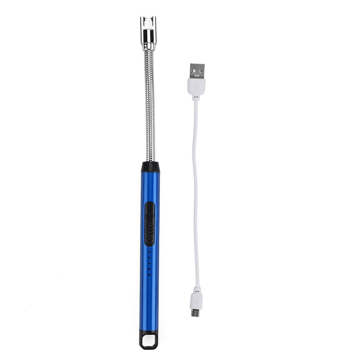 Livmore Rechargeable Flameless Stainless Steel Electric Lighter - Blue