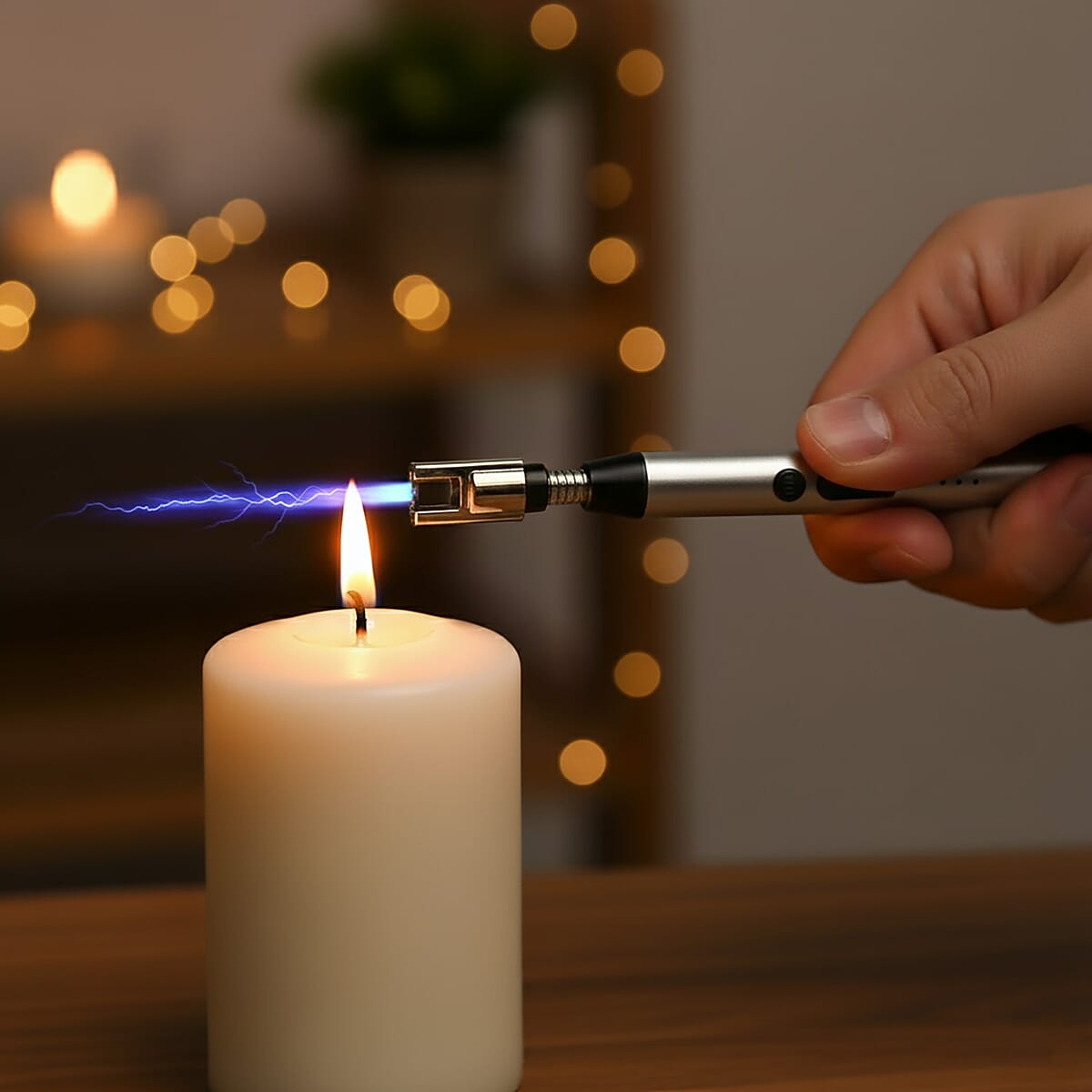 Livmore Rechargeable Flameless Stainless Steel Electric Lighter - Silver image number 2