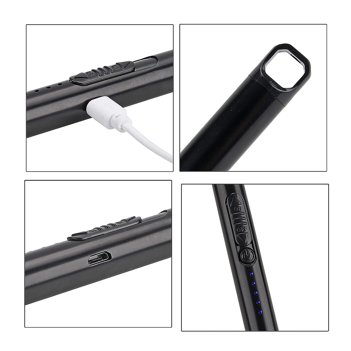 Livmore Rechargeable Flameless Stainless Steel Electric Lighter - Black image number 7