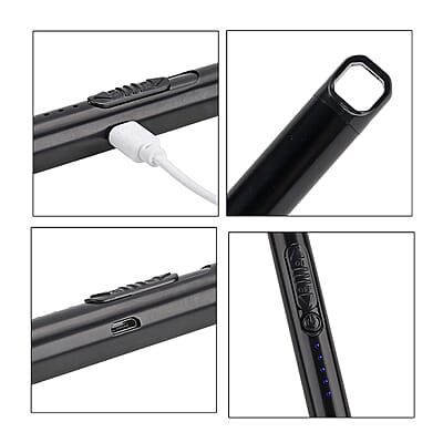 Livmore Rechargeable Flameless Stainless Steel Electric Lighter - Black