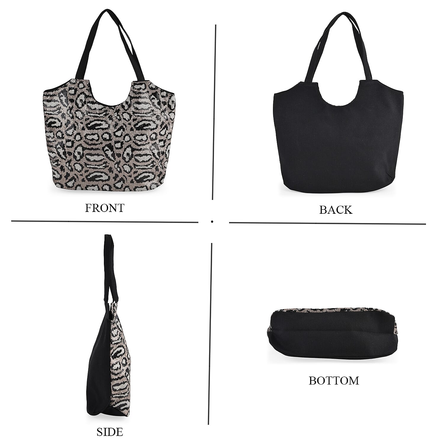 Tamsy Leopard Sequin Tote Bag