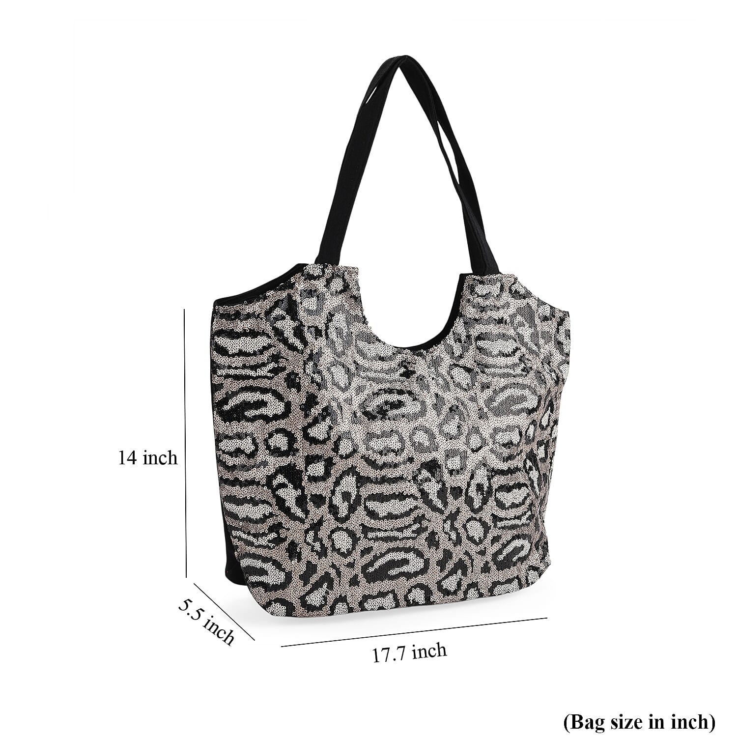 Tamsy Leopard Sequin Tote Bag