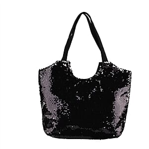 Tamsy Black Sequin Tote Bag