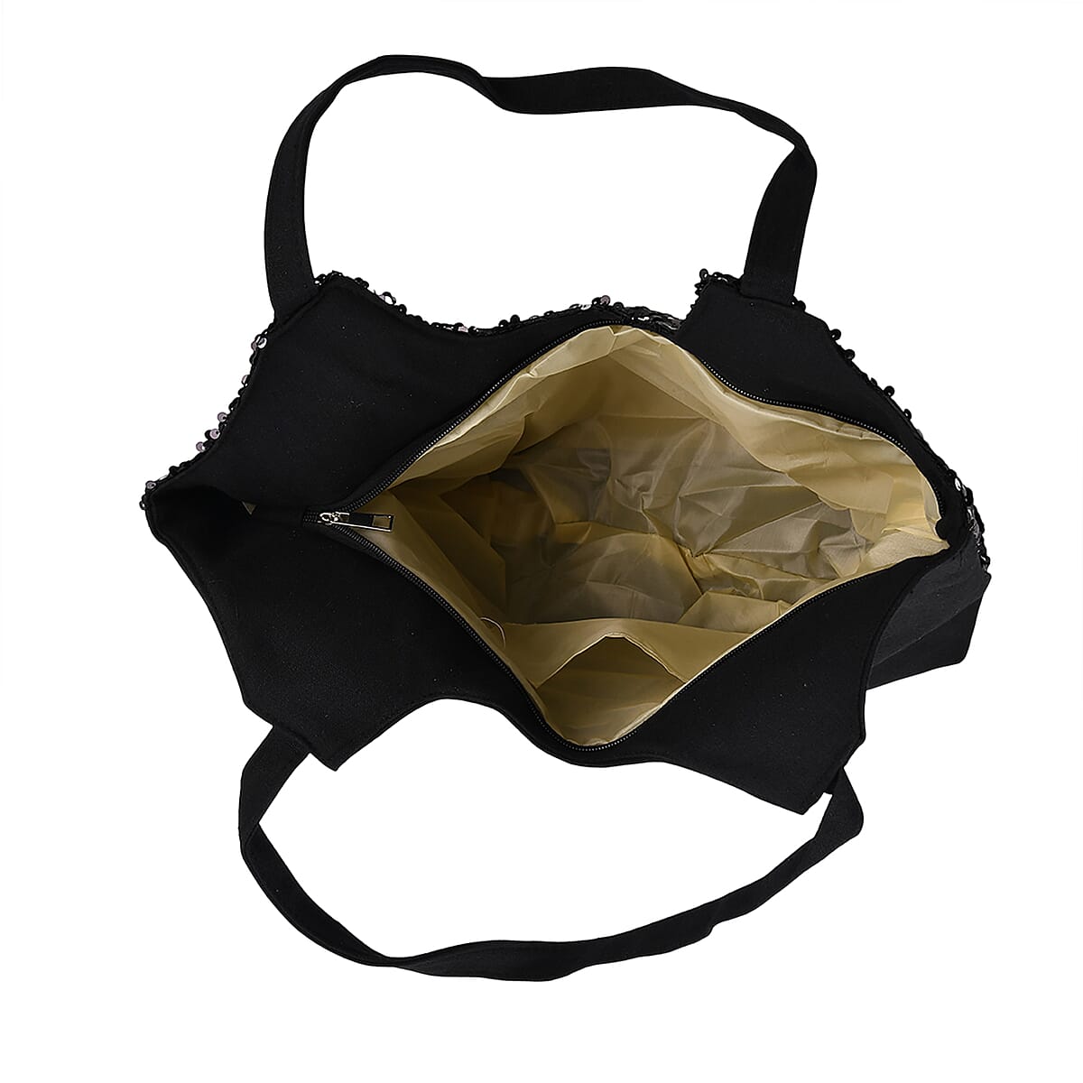 Tamsy Black Sequin Tote Bag image number 4