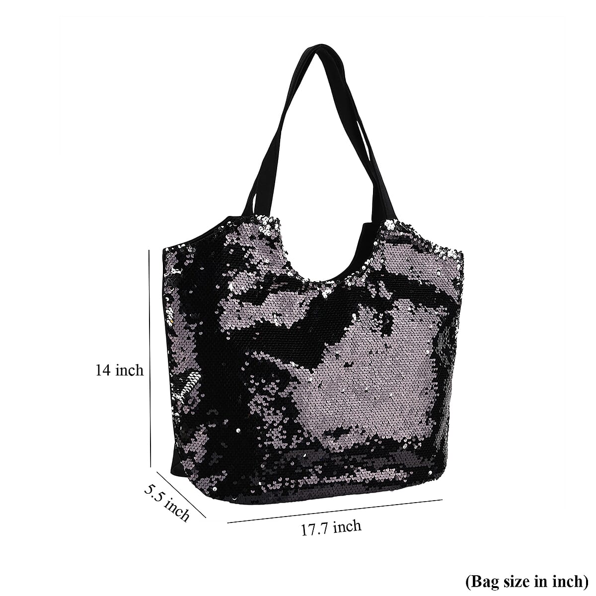 Tamsy Black Sequin Tote Bag image number 6