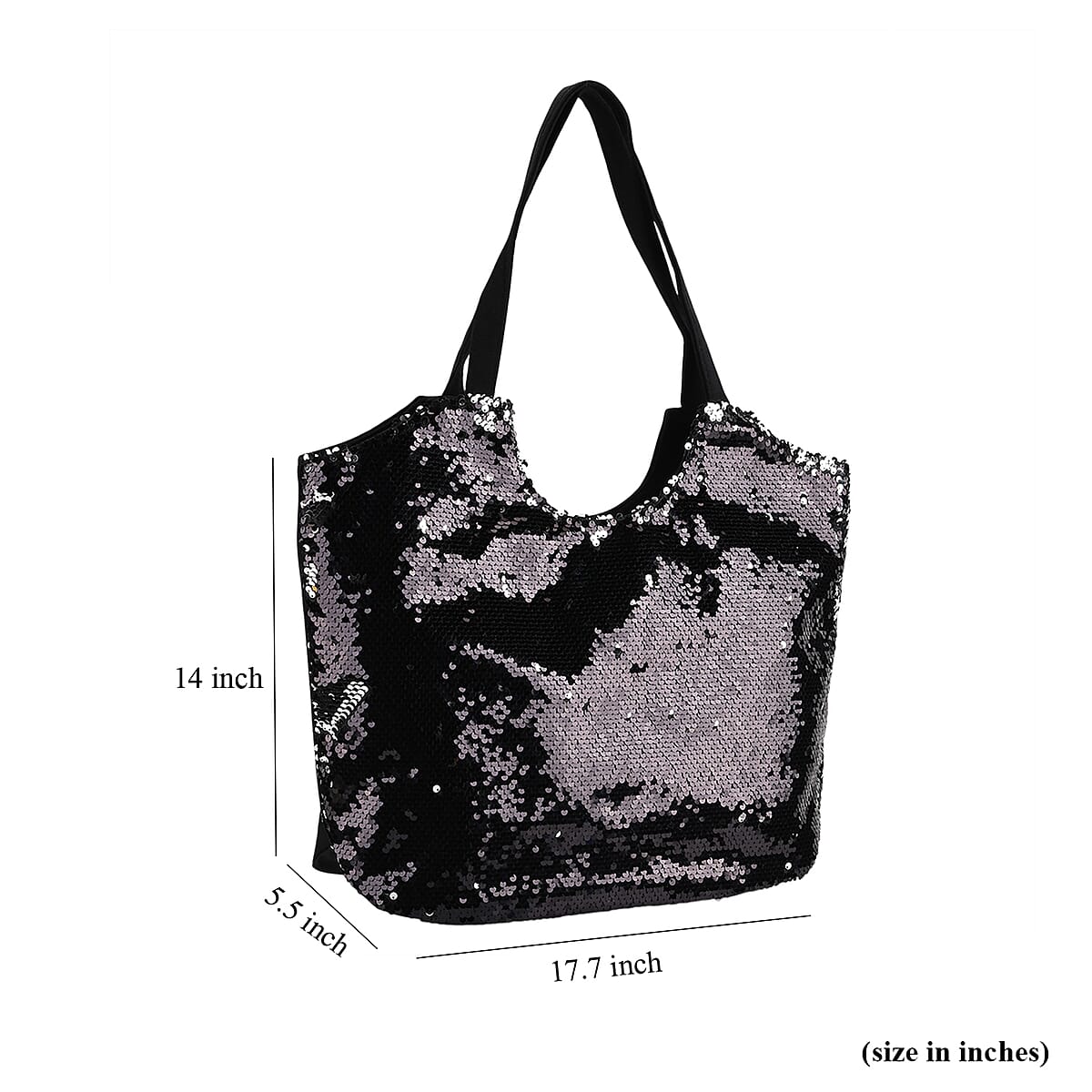 Tamsy Black Sequin Tote Bag image number 7