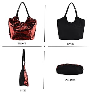 Tamsy Red Sequin Tote Bag