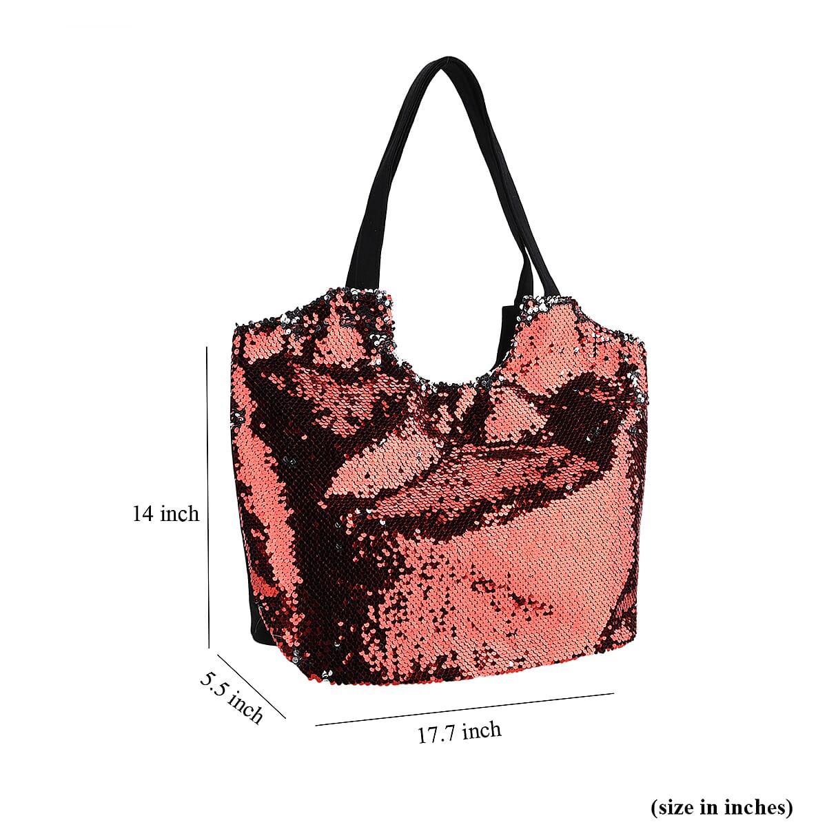 Tamsy Red Sequin Tote Bag image number 7