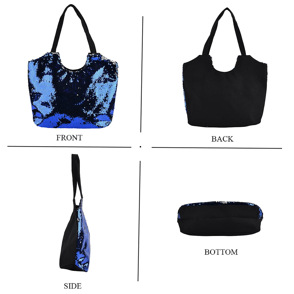 Tamsy Blue Sequin Tote Bag image number 3