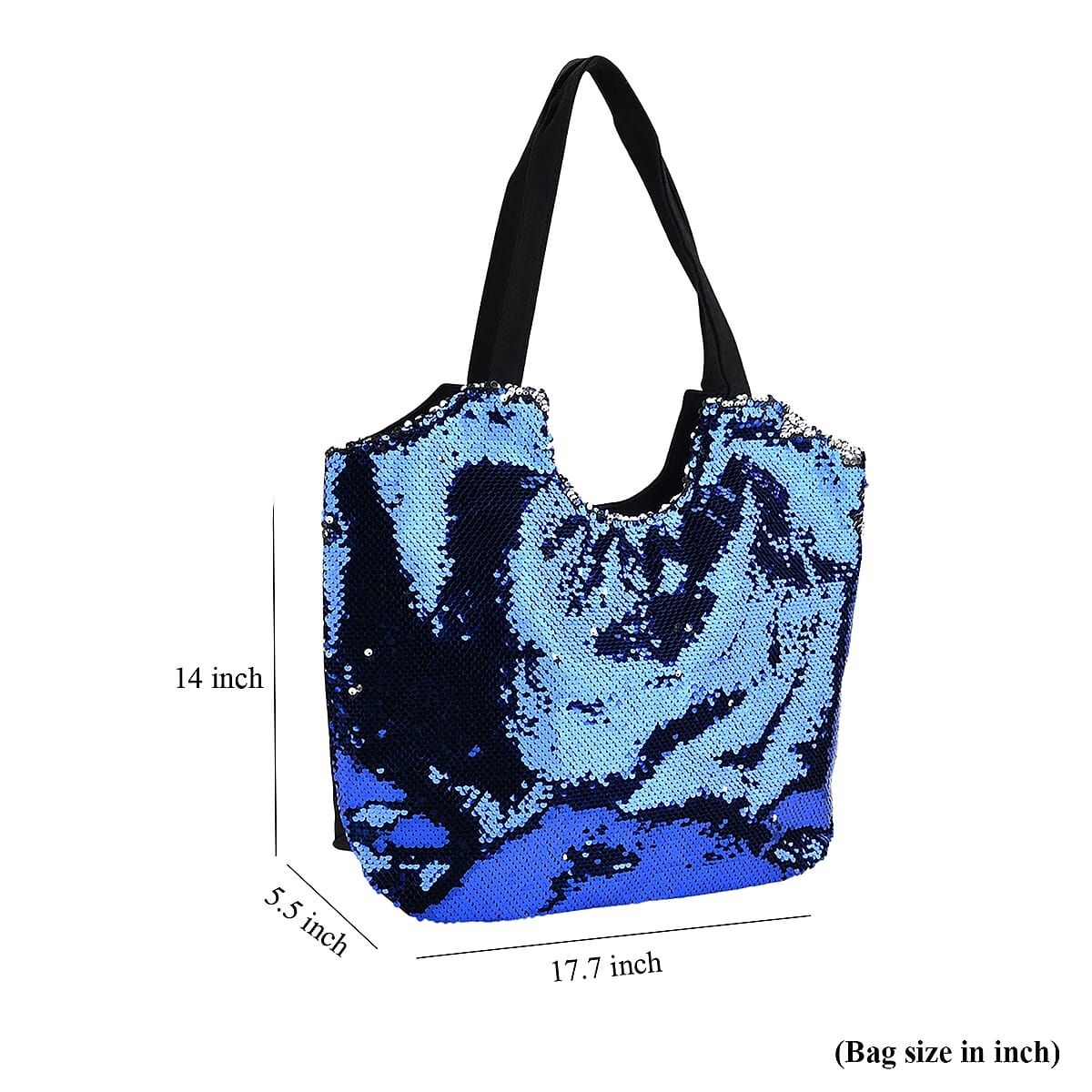 Tamsy Blue Sequin Tote Bag image number 6