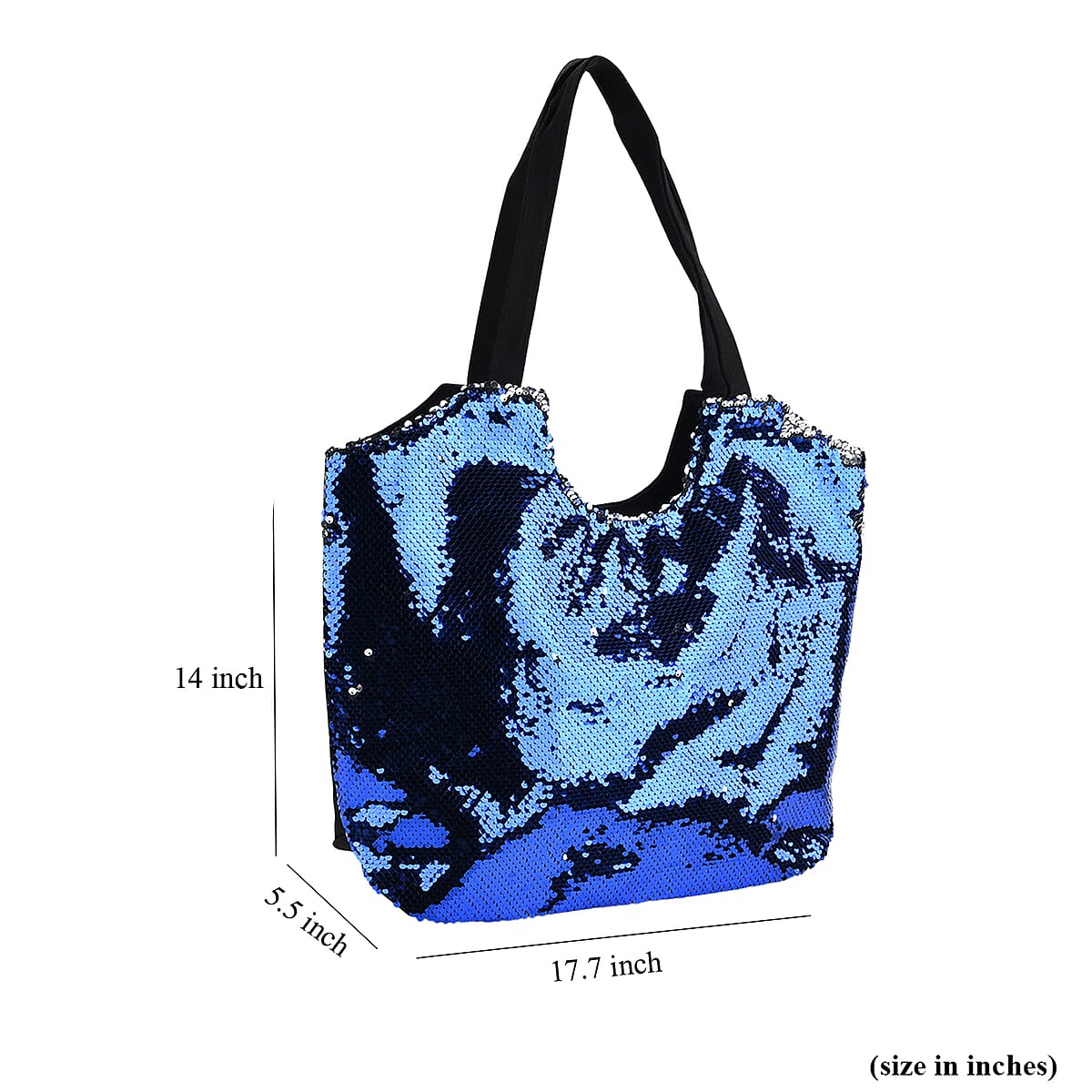 Tamsy Blue Sequin Tote Bag image number 7