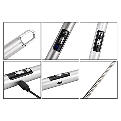 Livmore Rechargeable Flameless Stainless Steel Electric Lighter - Silver