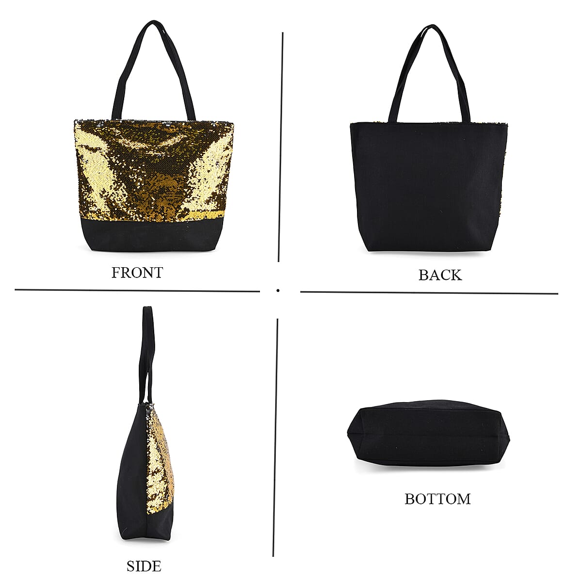 Tamsy Yellow Sequin Tote Bag image number 1