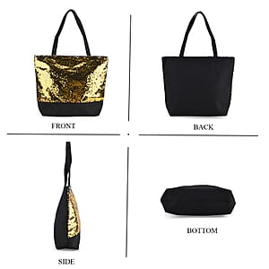 Tamsy Yellow Sequin Tote Bag