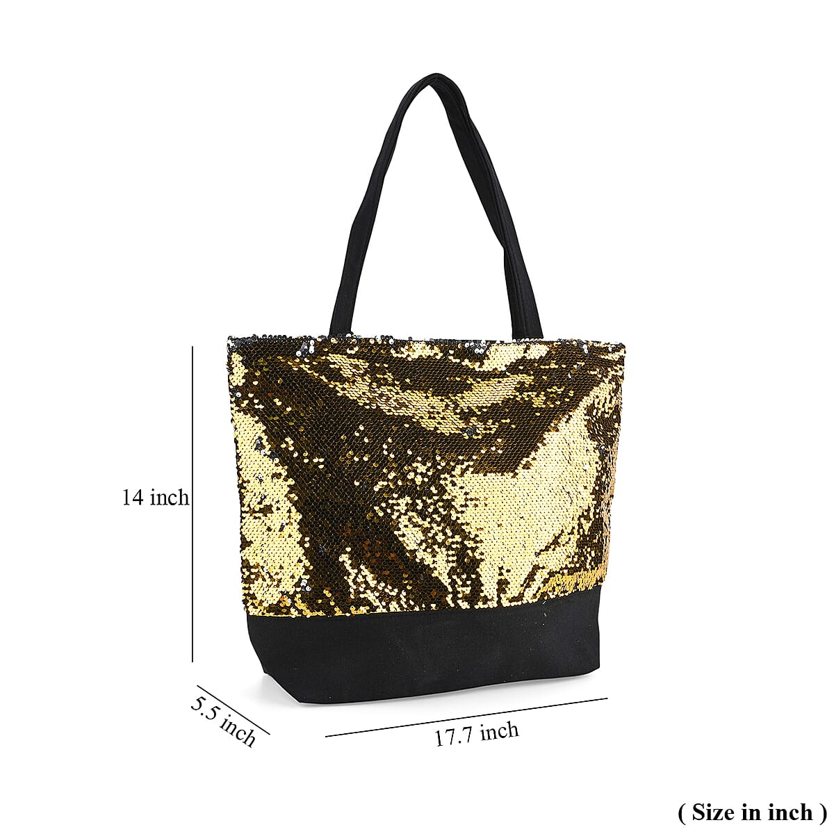 Tamsy Yellow Sequin Tote Bag image number 5