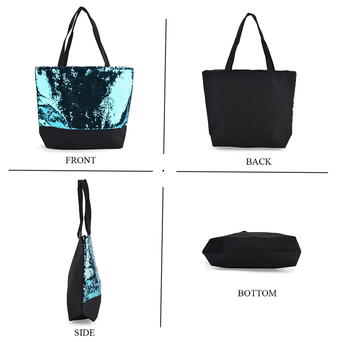 Tamsy Green Sequin Tote Bag image number 1