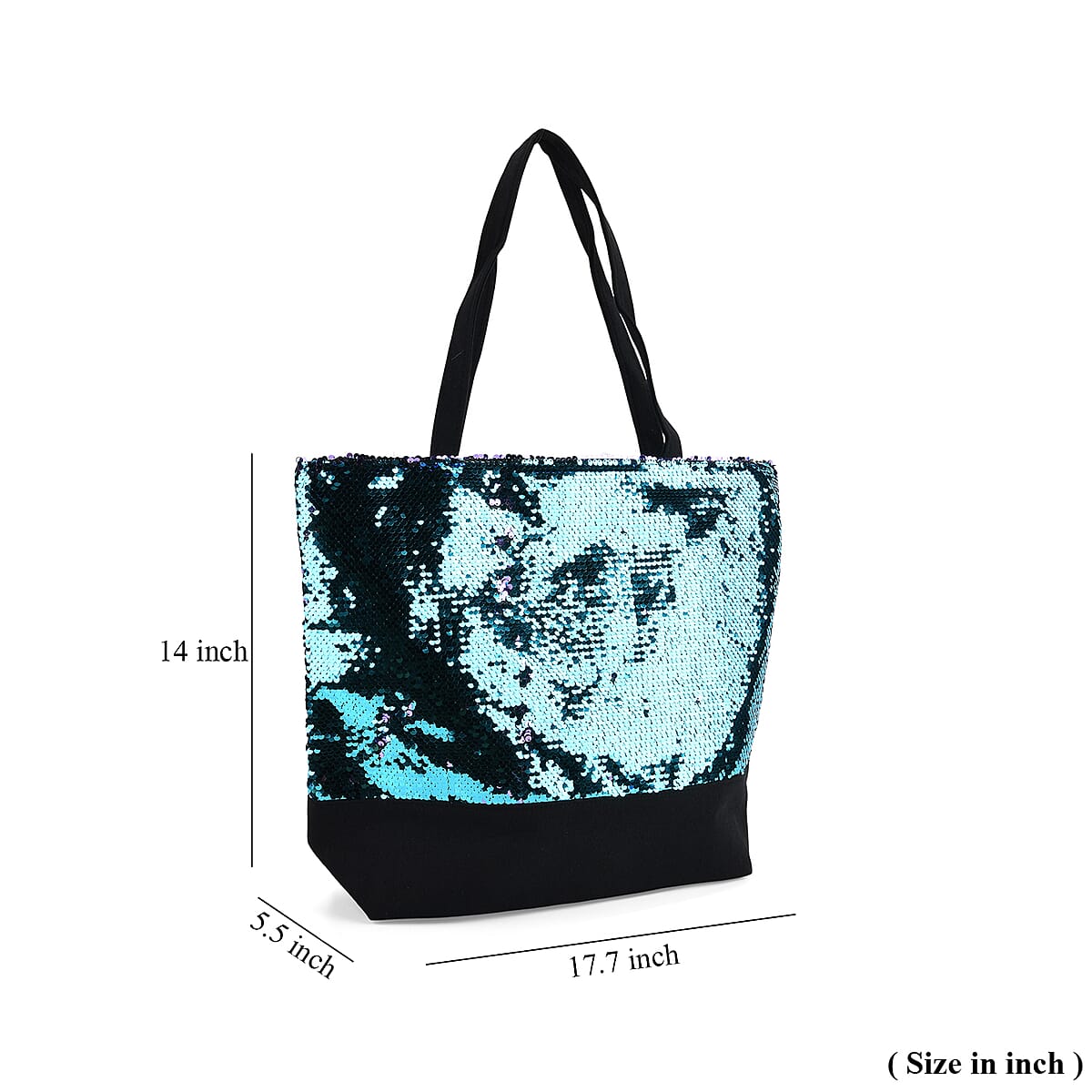 Tamsy Green Sequin Tote Bag image number 5