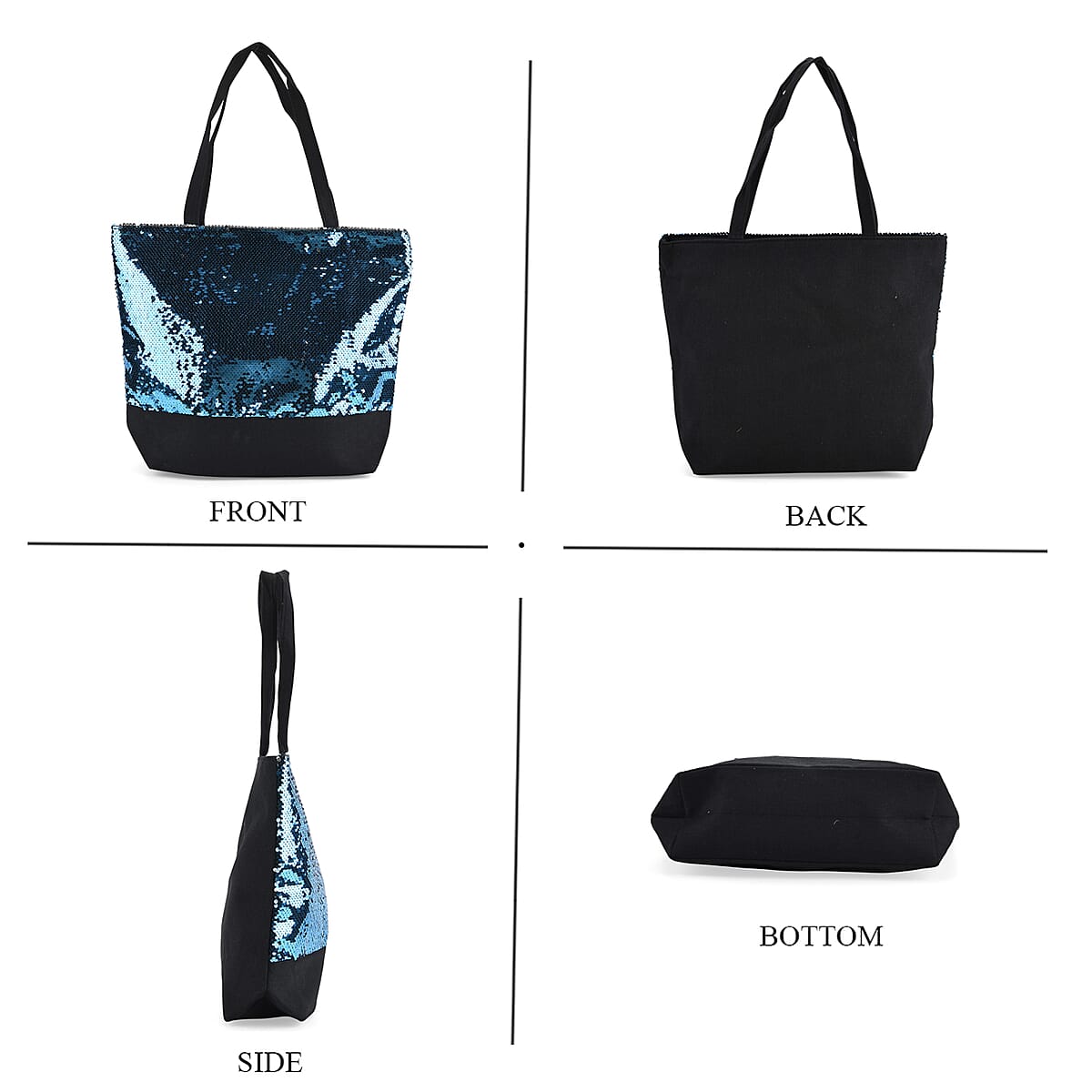 Tamsy Blue Sequin Tote Bag image number 1