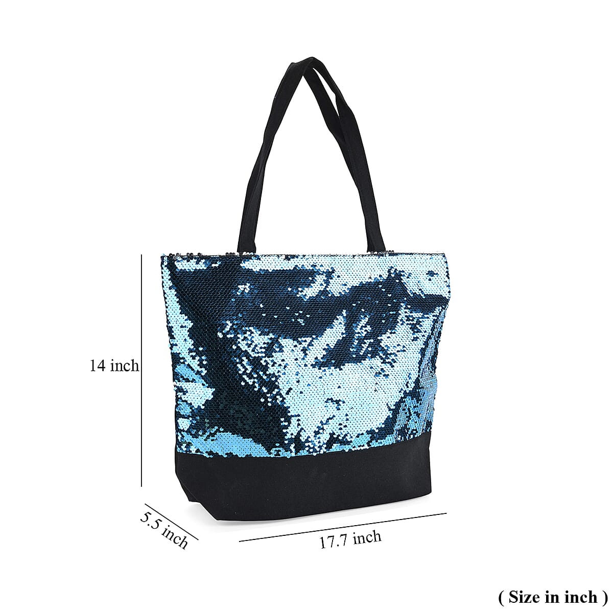Tamsy Blue Sequin Tote Bag image number 5