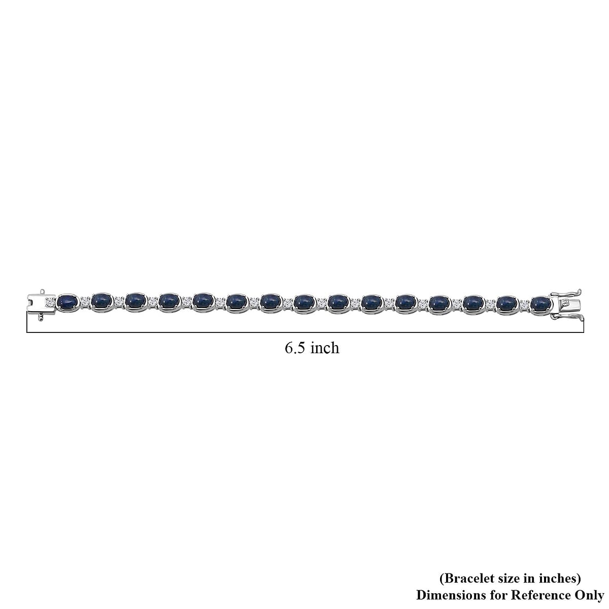 D'Joy Blue Star Sapphire (DF) and Moissanite 12.15 ctw Bracelet in Rhodium Over Sterling Silver (6.50 In) image number 4