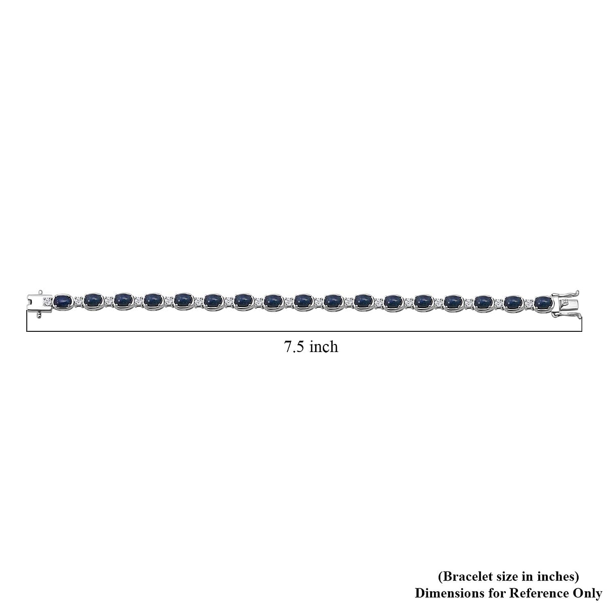 D'Joy Blue Star Sapphire (DF) and Moissanite 13.80 ctw Eternal Starlace Bracelet in Rhodium Over Sterling Silver (7.25 In) image number 4