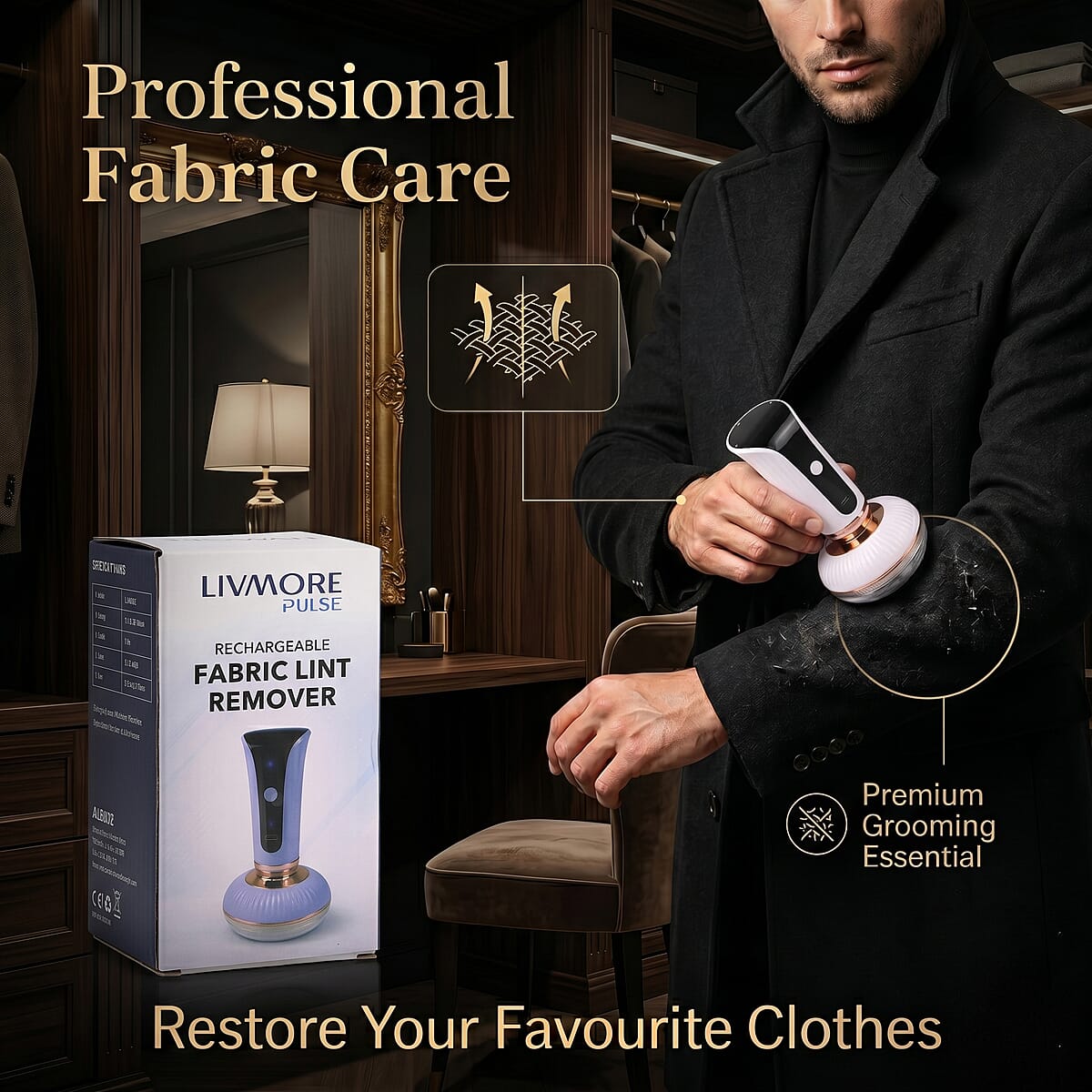 Livmore Pink Lint Remover image number 3