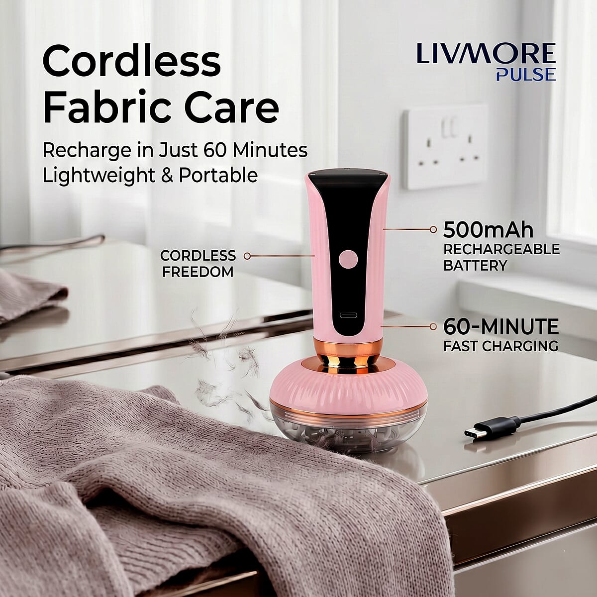 Livmore Pink Lint Remover image number 5