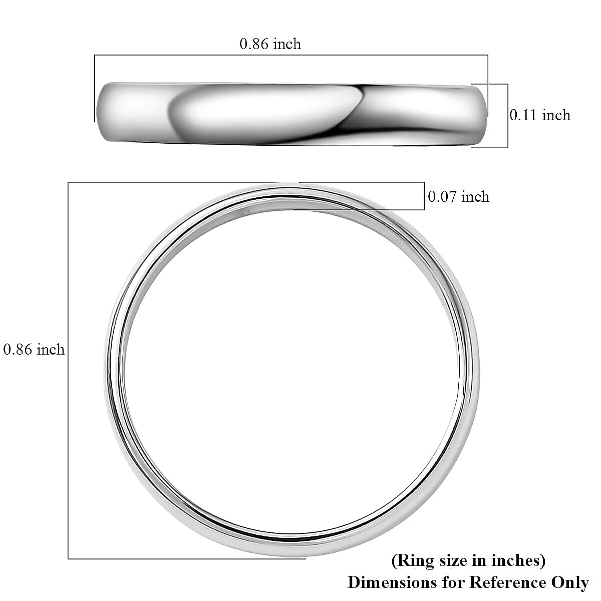 Band Ring in 950 Palladium (Size 6.5) 3.34 Grams image number 5