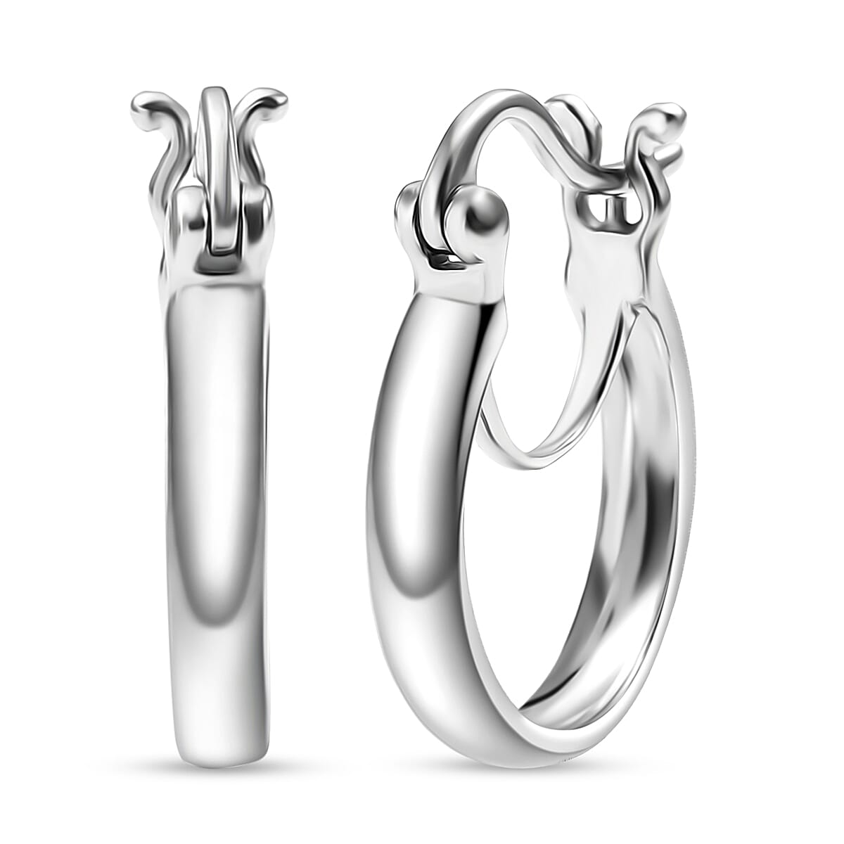 950 Palladium Hoop Earrings image number 0