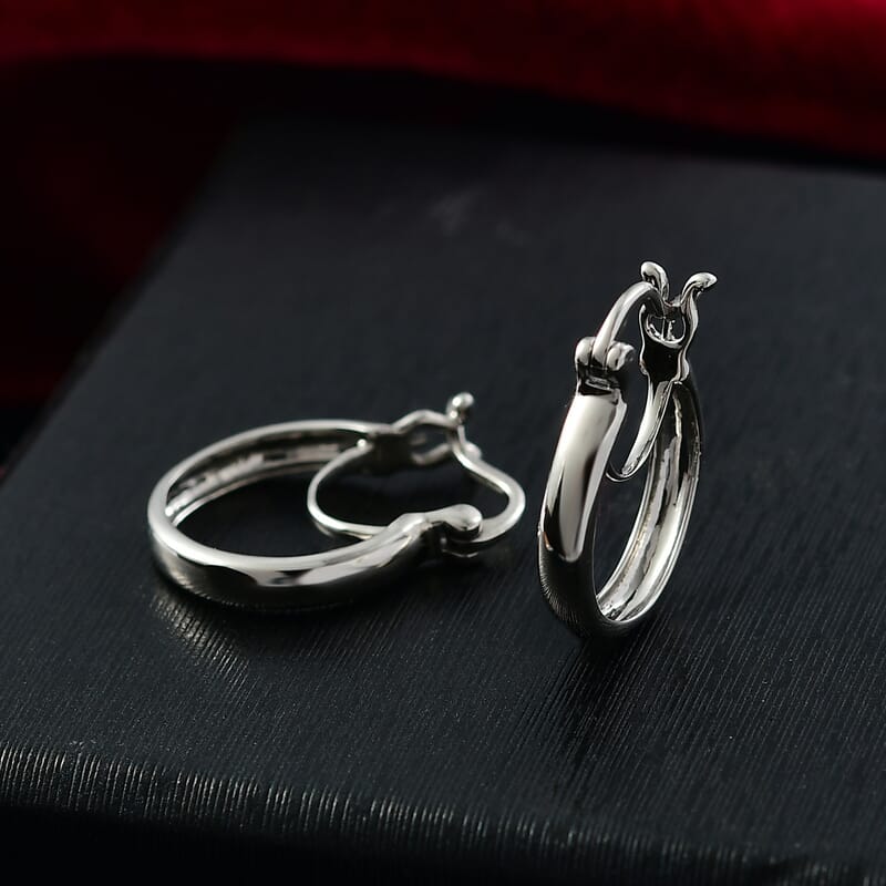 Hoop Earrings in 950 Palladium 1.75 Grams