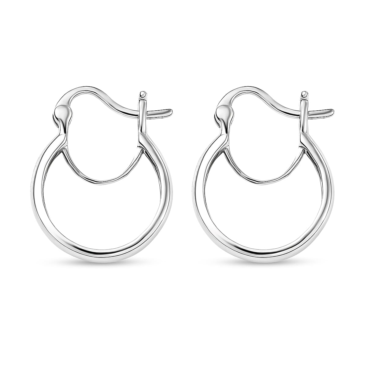 950 Palladium Hoop Earrings image number 3