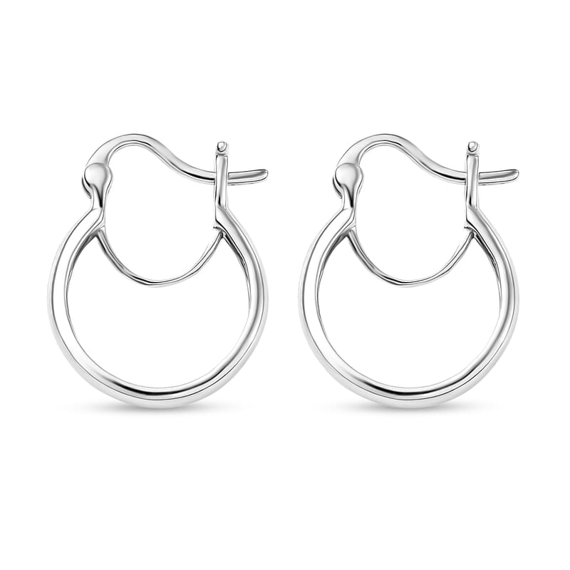 Hoop Earrings in 950 Palladium 1.75 Grams