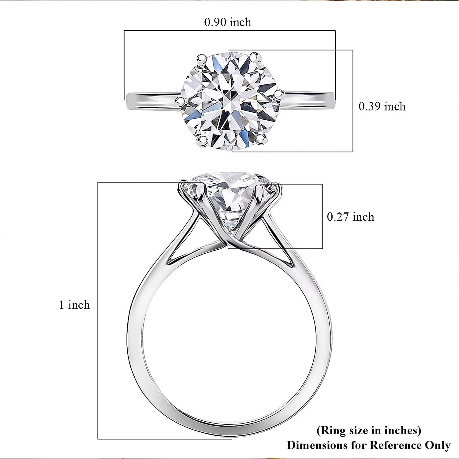 IGI Certified 950 Palladium Luxuriant Lab Grown Diamond Solitaire Ring (Size 10.0) 3.00 ctw (Del. In 10-12 Days)