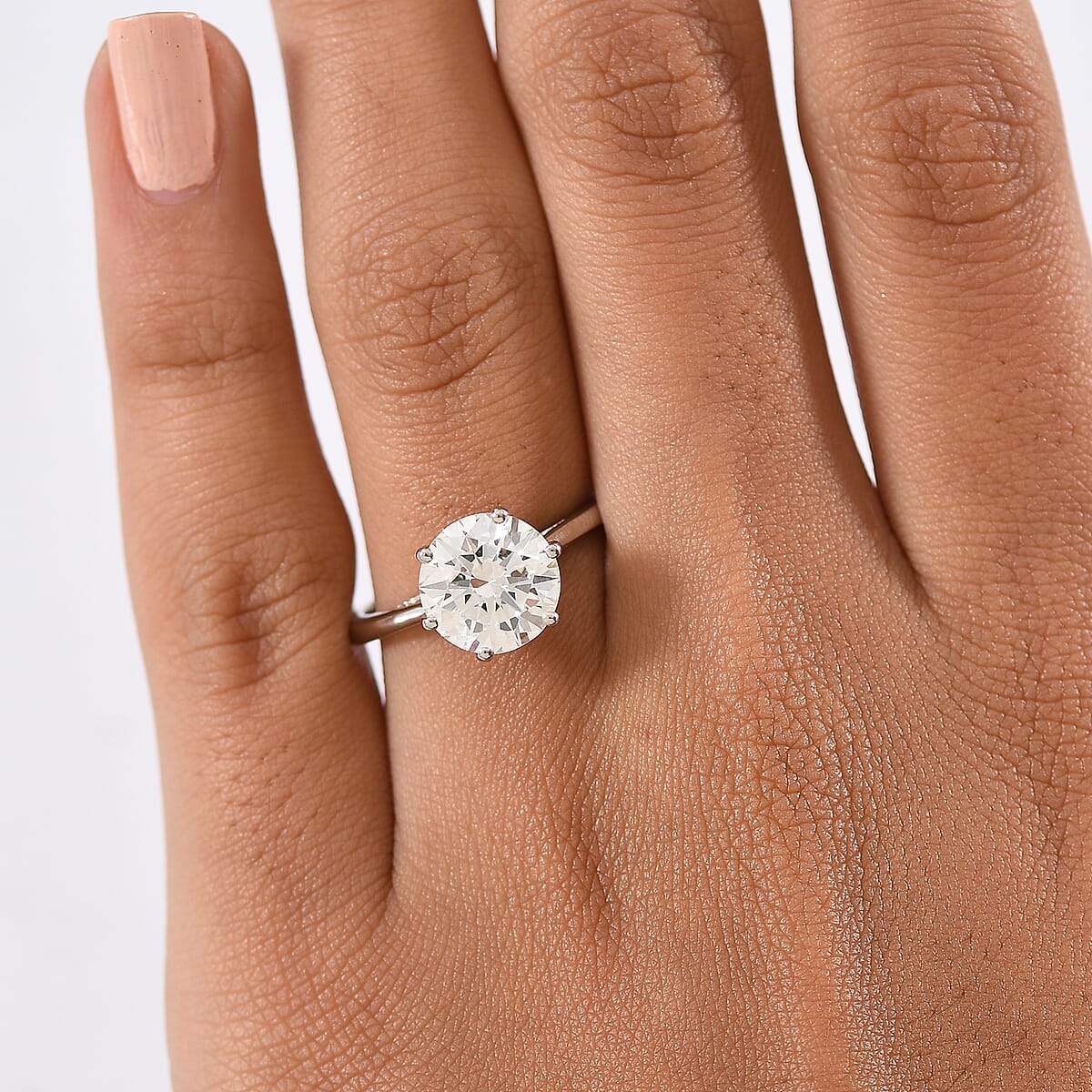 IGI Certified Luxuriant Lab Grown Diamond 3.02 ctw Solitaire Ring in 950 Palladium (Size 6.0) image number 2