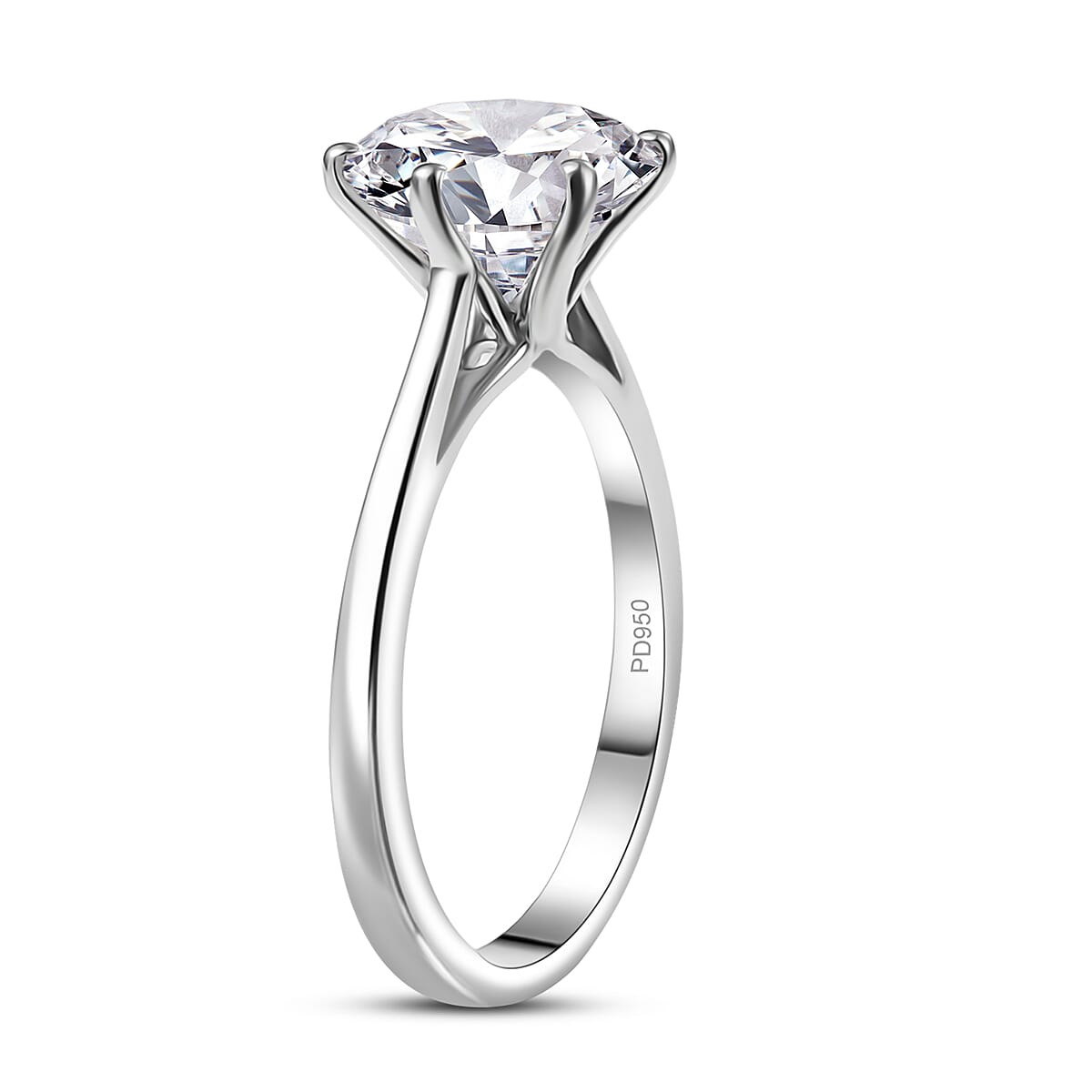 IGI Certified Luxuriant Lab Grown Diamond 3.02 ctw Solitaire Ring in 950 Palladium (Size 6.0) image number 3