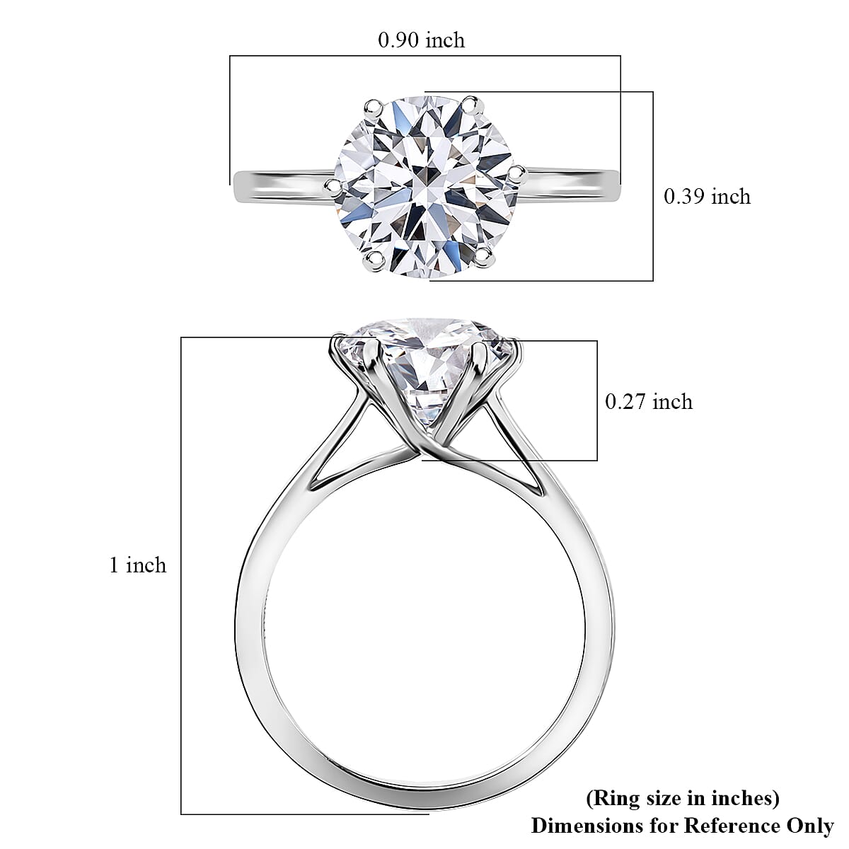 IGI Certified Luxuriant Lab Grown Diamond 3.02 ctw Solitaire Ring in 950 Palladium (Size 6.0) image number 5