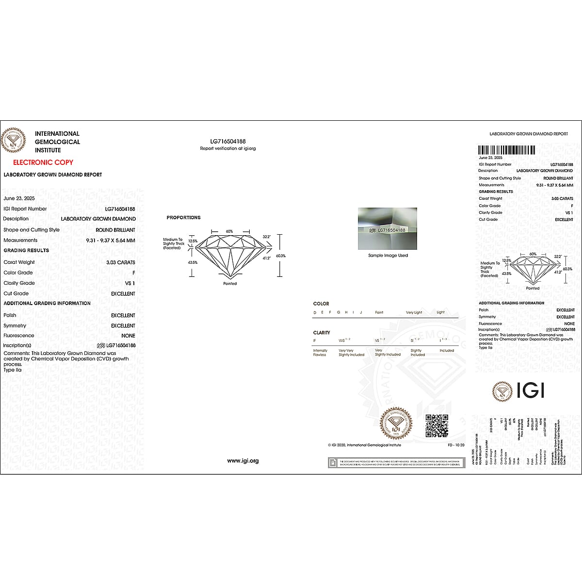 IGI Certified Luxuriant Lab Grown Diamond 3.02 ctw Solitaire Ring in 950 Palladium (Size 6.0) image number 6