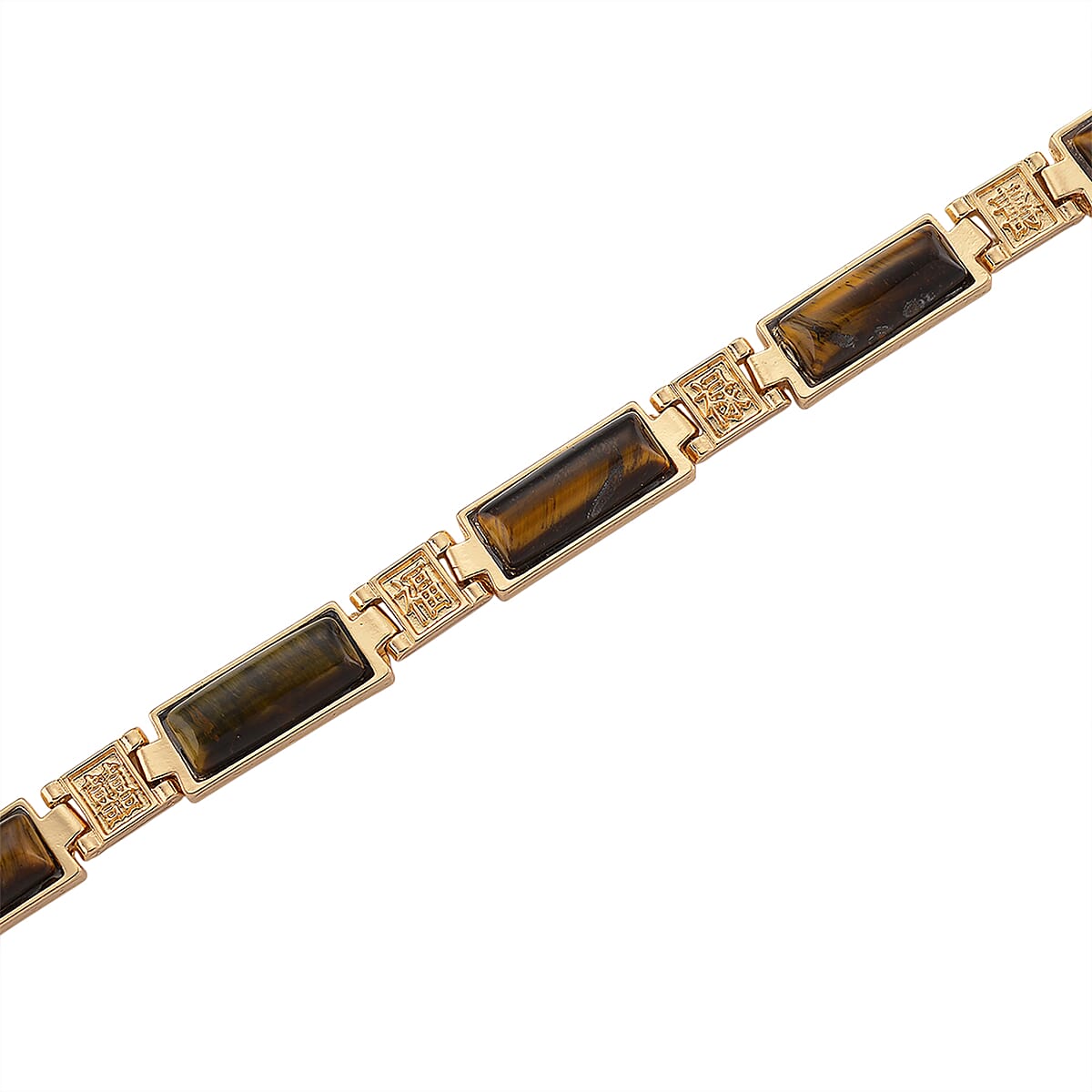 Yellow Tigers Eye 50.00 ctw Necklace in Goldtone 16.5 Inches image number 4