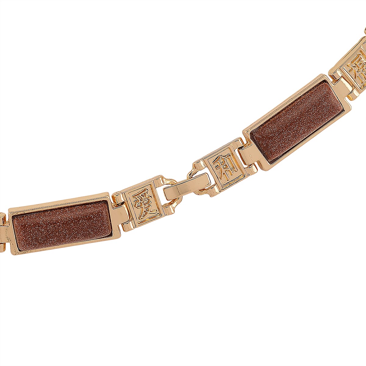 Gold Sandstone 50.00 ctw Necklace in Goldtone 16.5 Inches image number 5